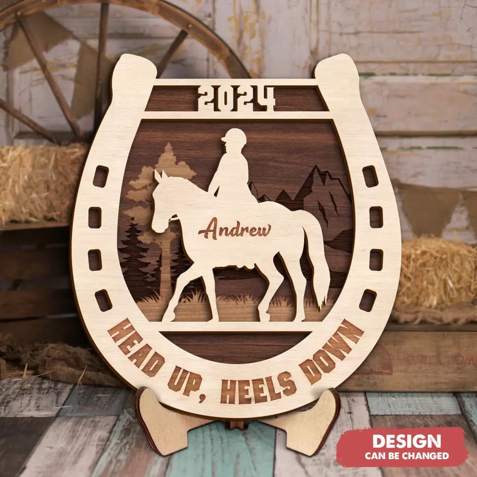 Personalized Horse 2 Layered Wooden Art - Gift For Horse Lover - And She Lived Happily Ever After