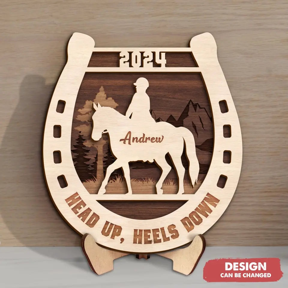 Personalized Horse 2 Layered Wooden Art - Gift For Horse Lover - And She Lived Happily Ever After