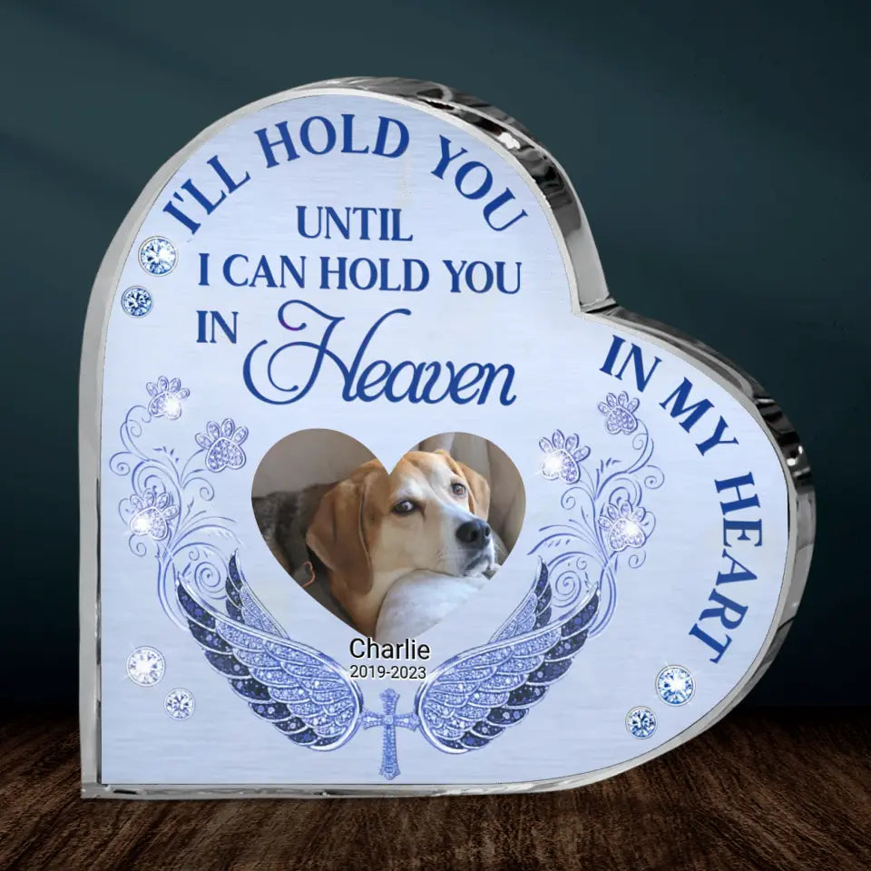 Personalized Memorial Dog Heart Shaped Acrylic Plaque - Upload Photo - Gift Idea For Dog Lover