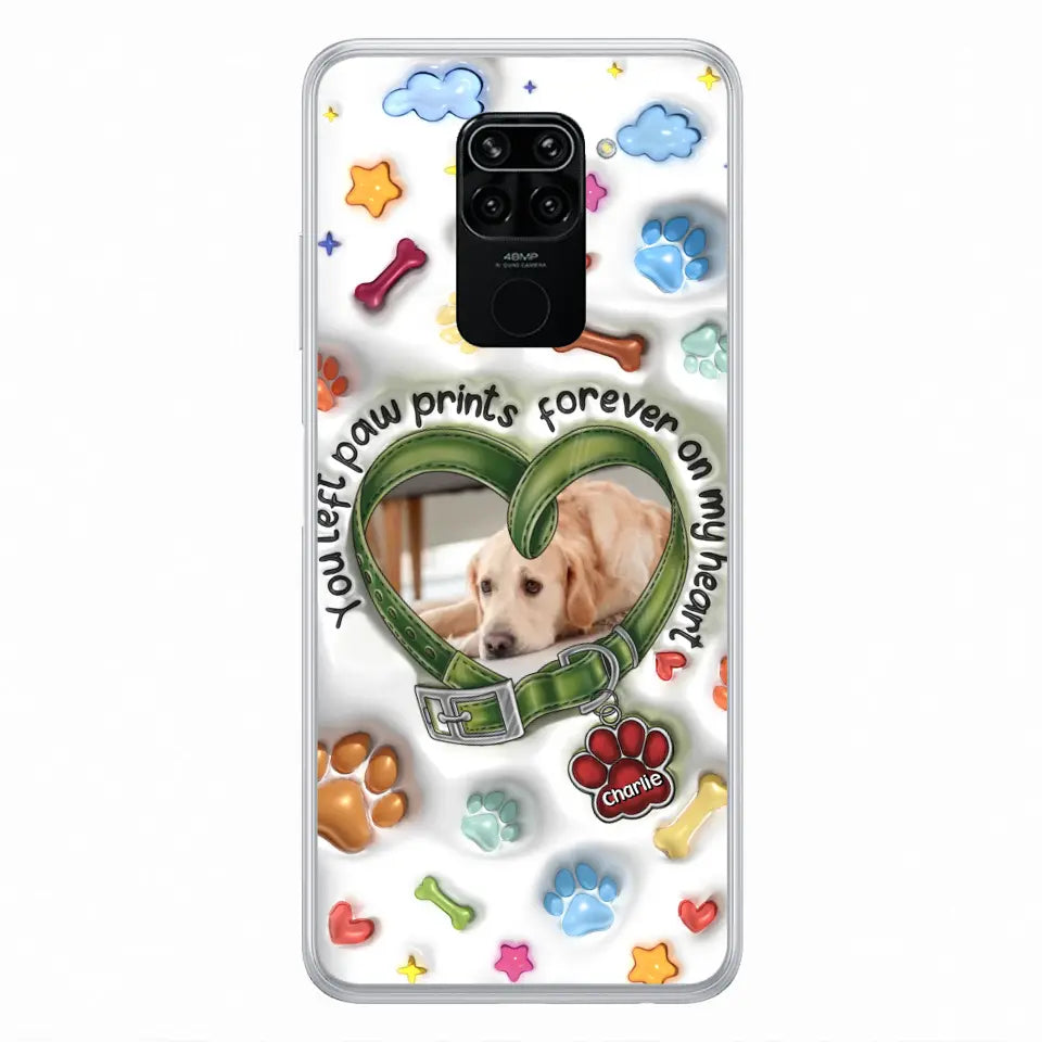 Custom Personalized Memorial Dog 3D Inflated Effect Phone Case - Upload Photo - Memorial Gift Idea - You Left Paw Prints Forever On My Heart - Case for Xiaomi/ Oppo/ Huawei