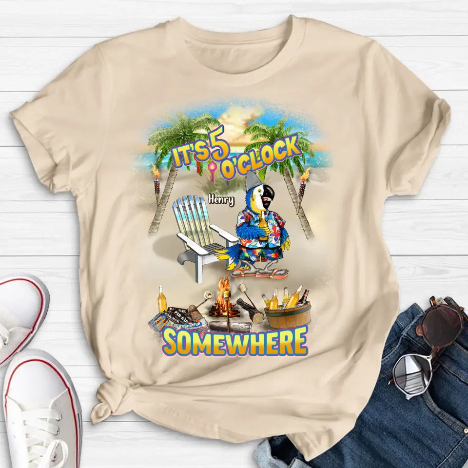 Personalized Summer Shirt/Hoodie - Up to 5 Names - Gitt Idea For Summer/Friends/Family - It's 5 O'clock Somewhere