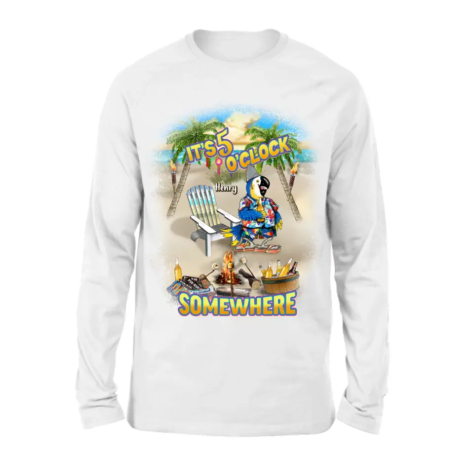 Personalized Summer Shirt/Hoodie - Up to 5 Names - Gitt Idea For Summer/Friends/Family - It's 5 O'clock Somewhere