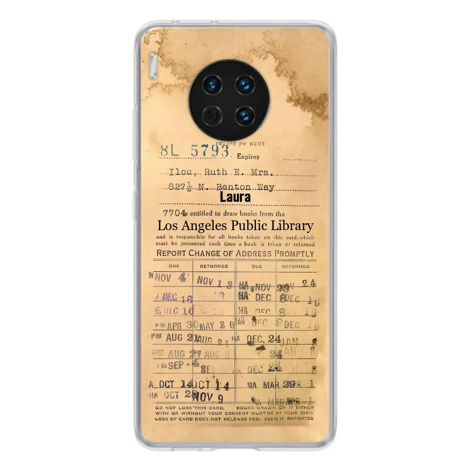 Custom Personalized Library Card Vintage Phone Case - Gift Idea For Reading Lover - Case For Xiaomi/ Oppo/ Huawei