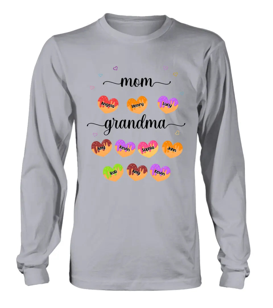 Personalized Grandma Shirt/ Hoodie - Gift Idea To Mom/Grandma with up to 5 Kids and 10 Grandkids