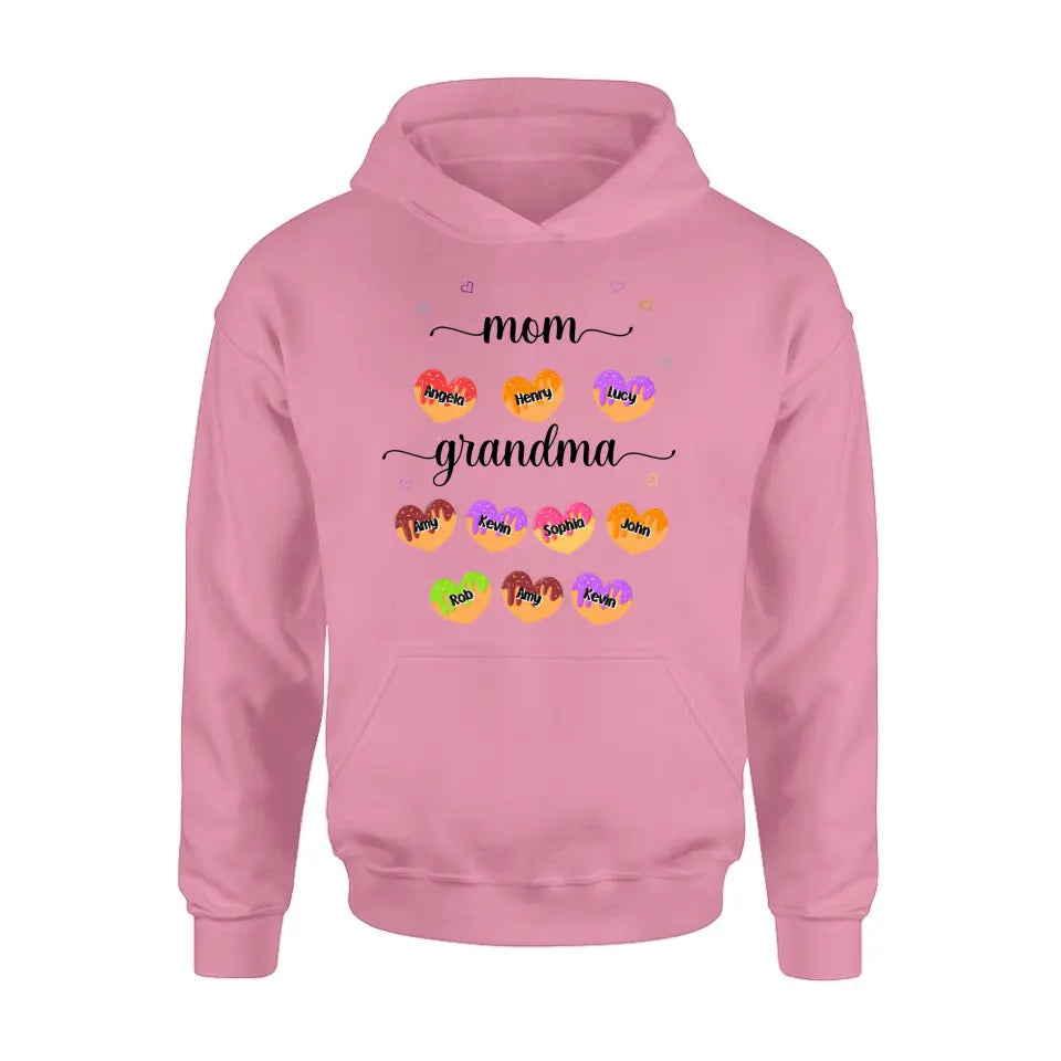 Personalized Grandma Shirt/ Hoodie - Gift Idea To Mom/Grandma with up to 5 Kids and 10 Grandkids
