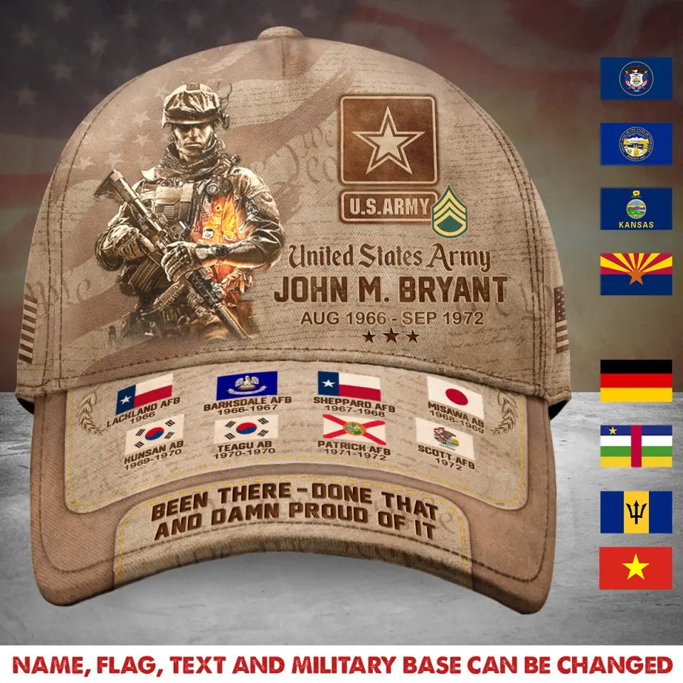 Personalized Veteran Army Baseball Cap - Gift Idea For Veteran - Been There Done That And Damn Proud Of It