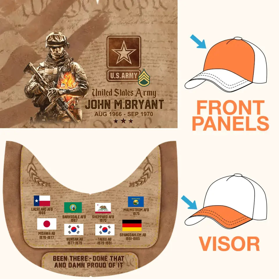 Personalized Veteran Army Baseball Cap - Gift Idea For Veteran - Been There Done That And Damn Proud Of It