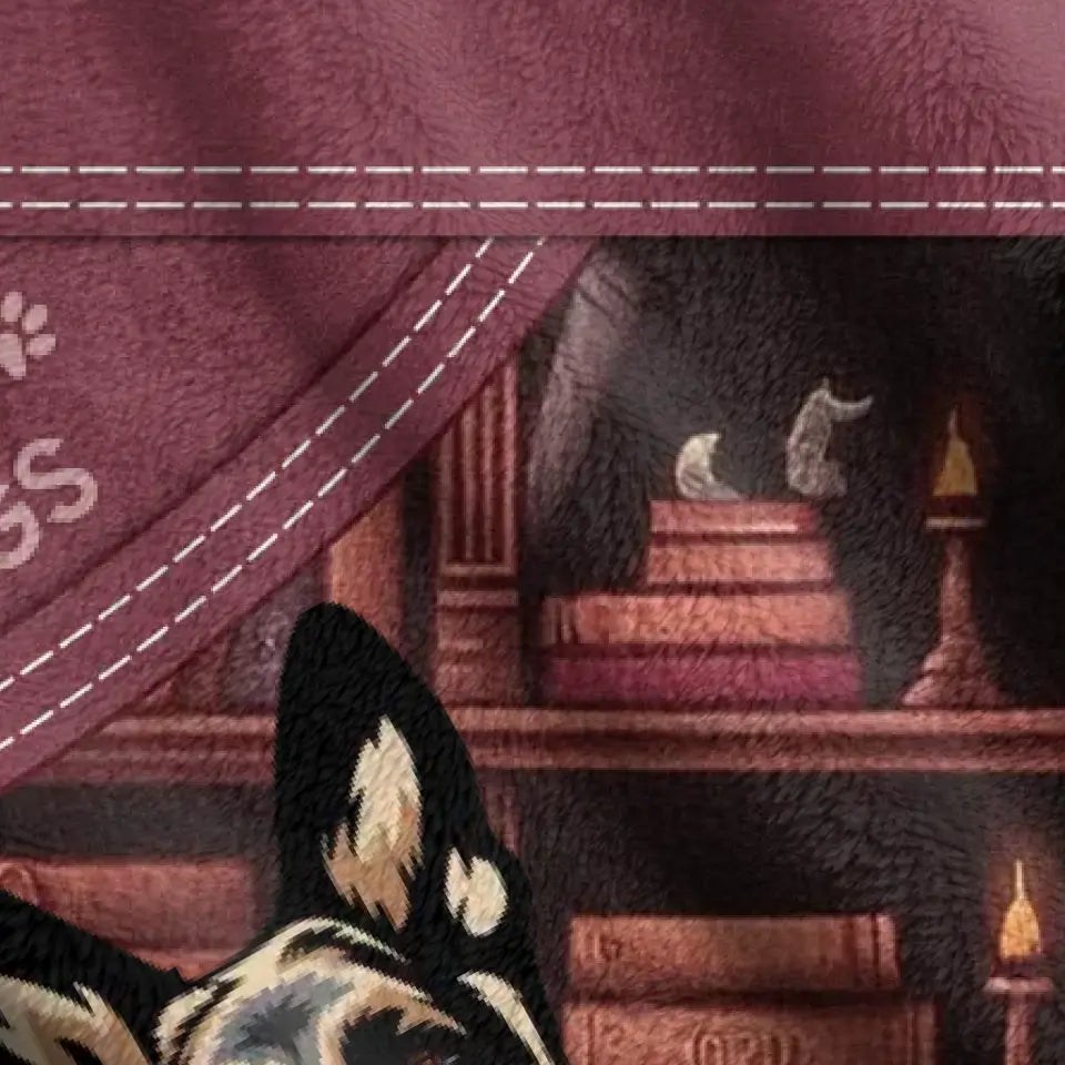 Personalized Dogs Fleece Throw Blanket/Quilt - Gift Idea For Dog Lovers - Just A Girl Who Loves Books And Dogs