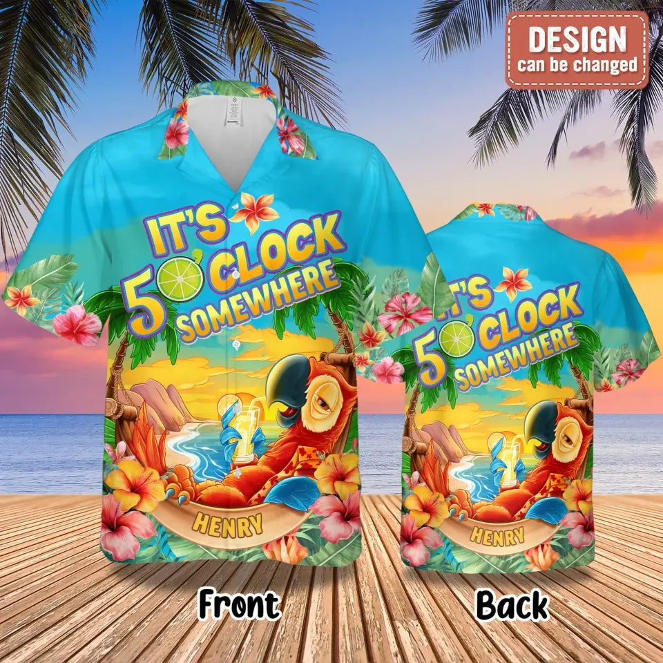 Personalized Parrot Hawaiian Shirt - Gitt Idea For Summer/Friends/Family - It's 5 O'clock Somewhere