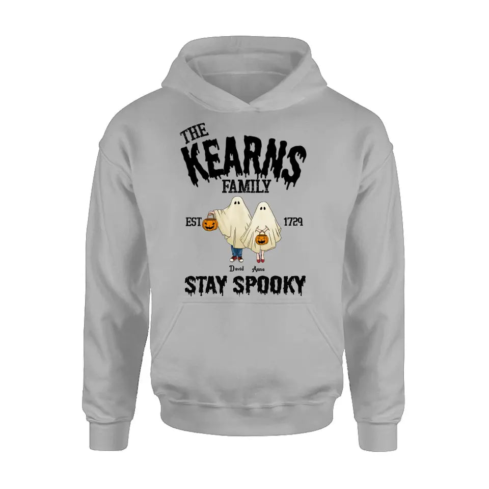 Personalized Spooky Family T-shirt/Long Sleeve/Sweatshirt/Hoodie - Gift Idea For Family/Halloween - Parents/Couple With Up to 3 Kids And 3 Dogs/Cats