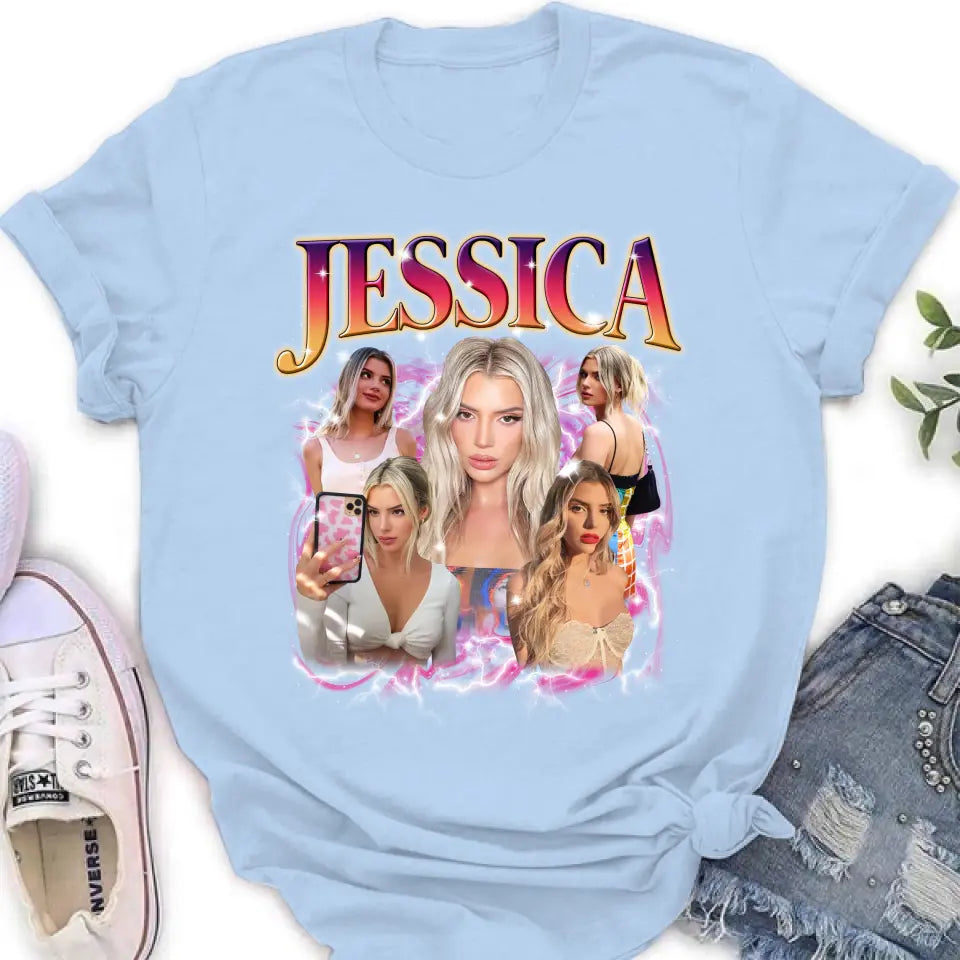 Personalized Man and Women Photo Vintage T-shirt - Upload Photos - Gift Idea To Girl Friend/Boy Friend