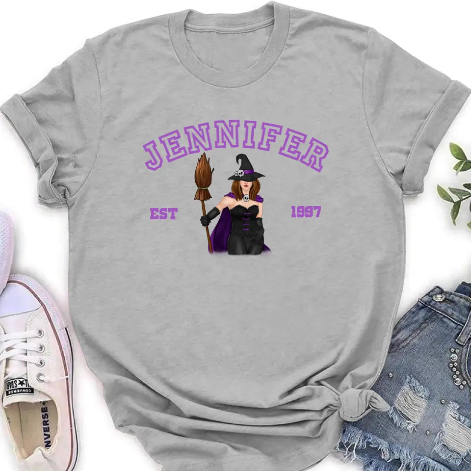 Personalized Witch T-shirt/Long Sleeve/Sweatshirt/Hoodie - Halloween Gift Idea For Witch/Bestie - Custom Name