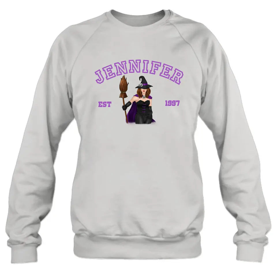 Personalized Witch T-shirt/Long Sleeve/Sweatshirt/Hoodie - Halloween Gift Idea For Witch/Bestie - Custom Name