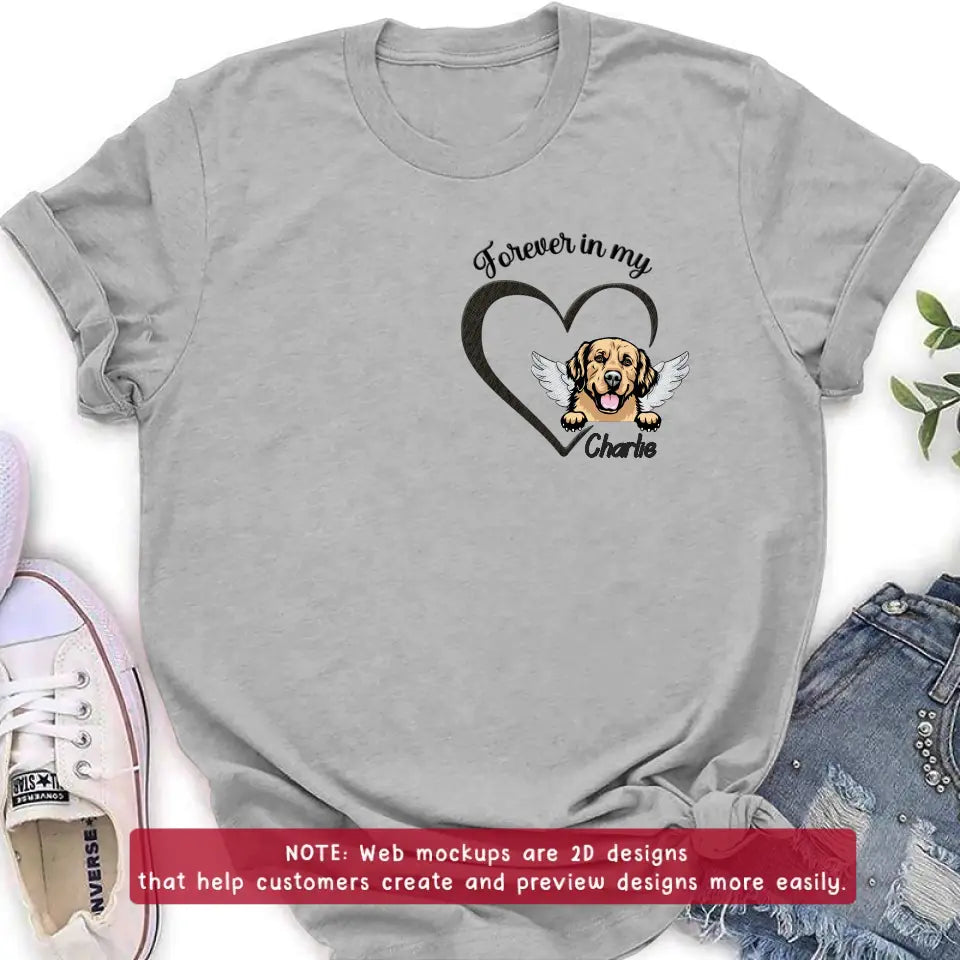 Personalized Dog Embroidered T-shirt/Sweater/Hoodie - Memorial Gift Idea For Dog Lover - Forever In My