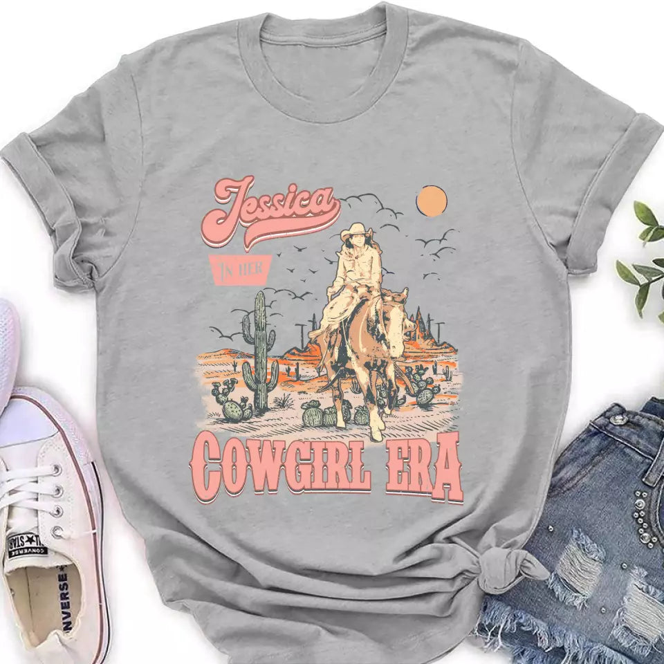 Personalized Cowgirl T-shirt - Upload Photo - Gift Idea To Girl Friend/Cowgirl