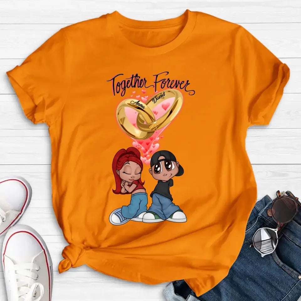 Personalized Couple T-shirt/Long Sleeve/Sweatshirt/Hoodie - Gift Idea For Couple - Together Forever