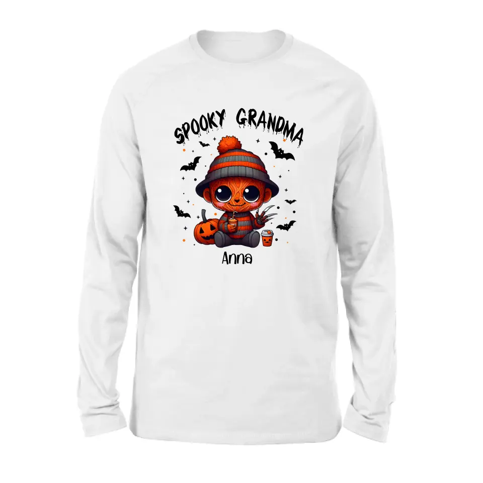 Personalized Spooky Grandma T-shirt/Long Sleeve/Sweatshirt/Hoodie - Holliday Gift Idea For Grandma/Mother - Up to 6 Kids
