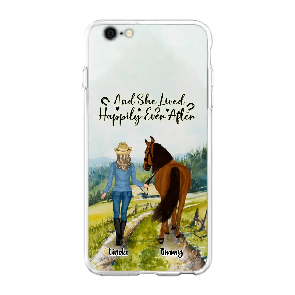 Personalized Horse Girl Phone Case - Up to 4 Horses - Best Gift For Horse Lover - Just A Girl Who Loves Horses - Case For Iphone/Samsung