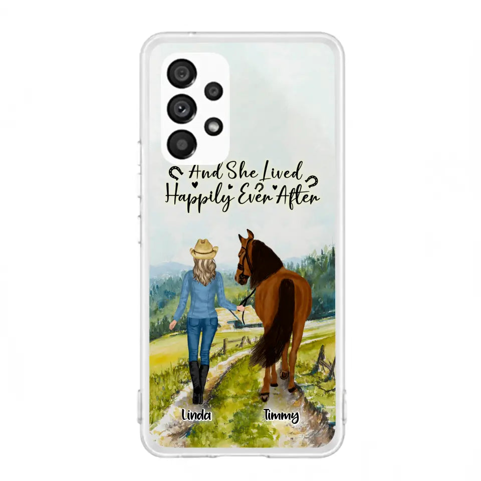 Personalized Horse Girl Phone Case - Up to 4 Horses - Best Gift For Horse Lover - Just A Girl Who Loves Horses - Case For Iphone/Samsung
