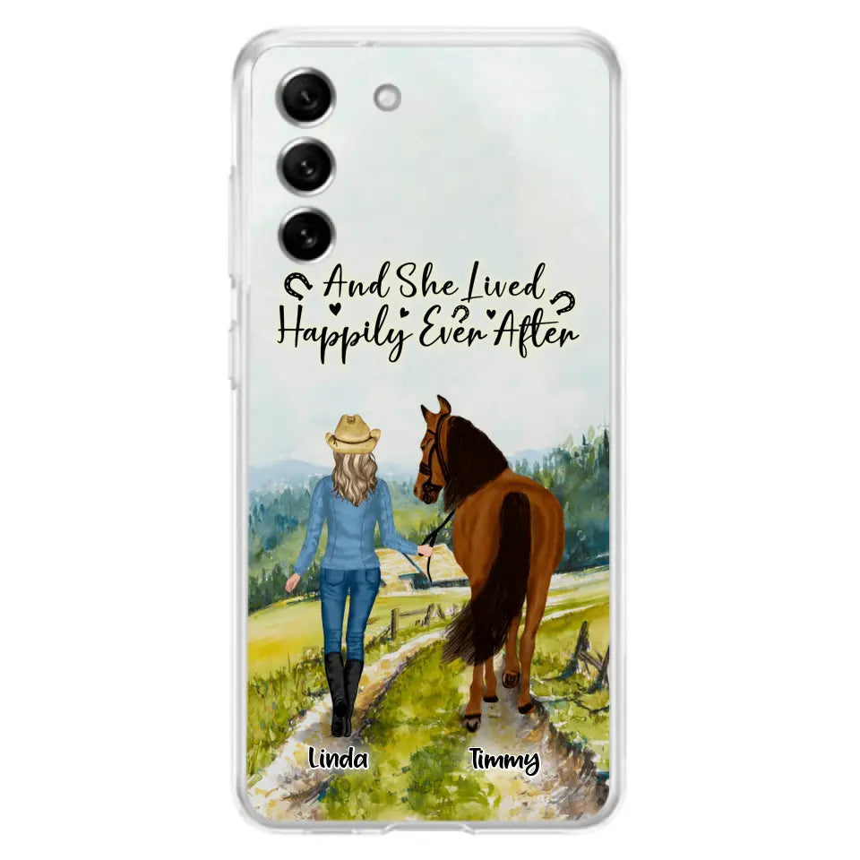 Personalized Horse Girl Phone Case - Up to 4 Horses - Best Gift For Horse Lover - Just A Girl Who Loves Horses - Case For Iphone/Samsung