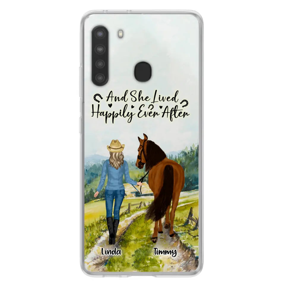 Personalized Horse Girl Phone Case - Up to 4 Horses - Best Gift For Horse Lover - Just A Girl Who Loves Horses - Case For Iphone/Samsung