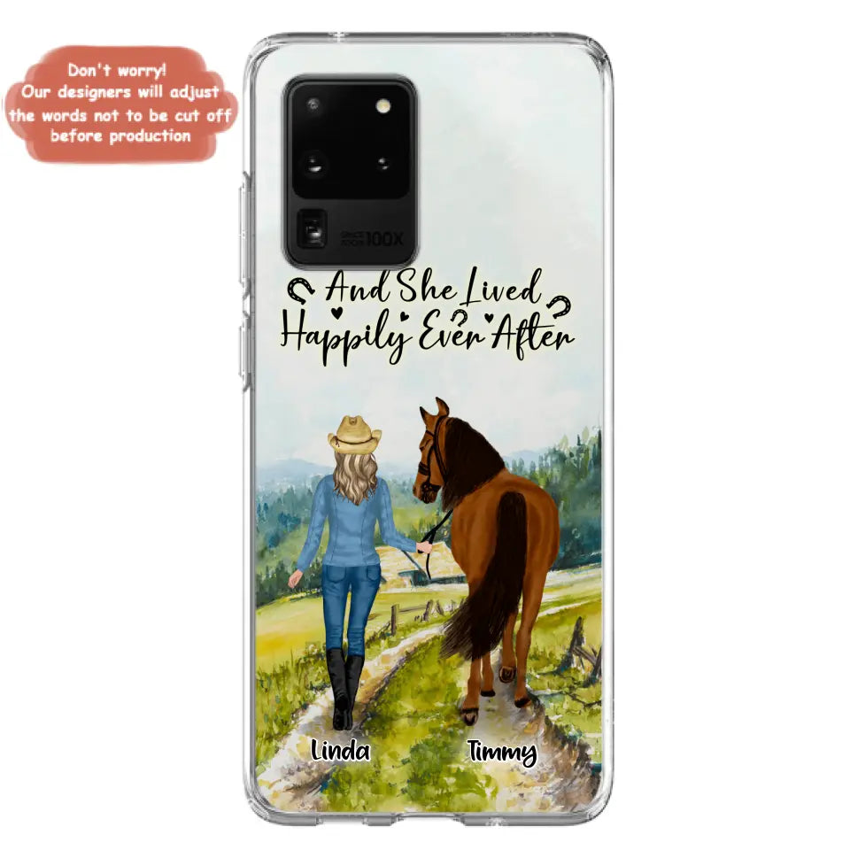 Personalized Horse Girl Phone Case - Up to 4 Horses - Best Gift For Horse Lover - Just A Girl Who Loves Horses - Case For Iphone/Samsung