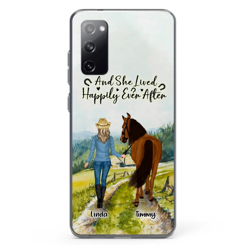 Personalized Horse Girl Phone Case - Up to 4 Horses - Best Gift For Horse Lover - Just A Girl Who Loves Horses - Case For Iphone/Samsung