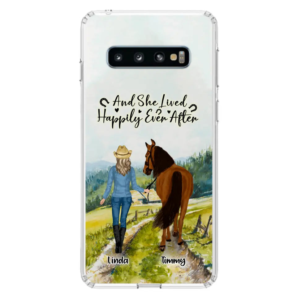 Personalized Horse Girl Phone Case - Up to 4 Horses - Best Gift For Horse Lover - Just A Girl Who Loves Horses - Case For Iphone/Samsung