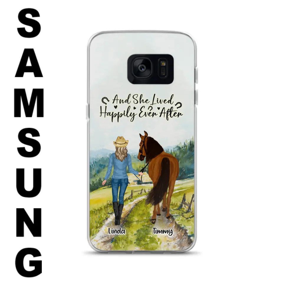 Personalized Horse Girl Phone Case - Up to 4 Horses - Best Gift For Horse Lover - Just A Girl Who Loves Horses - Case For Iphone/Samsung