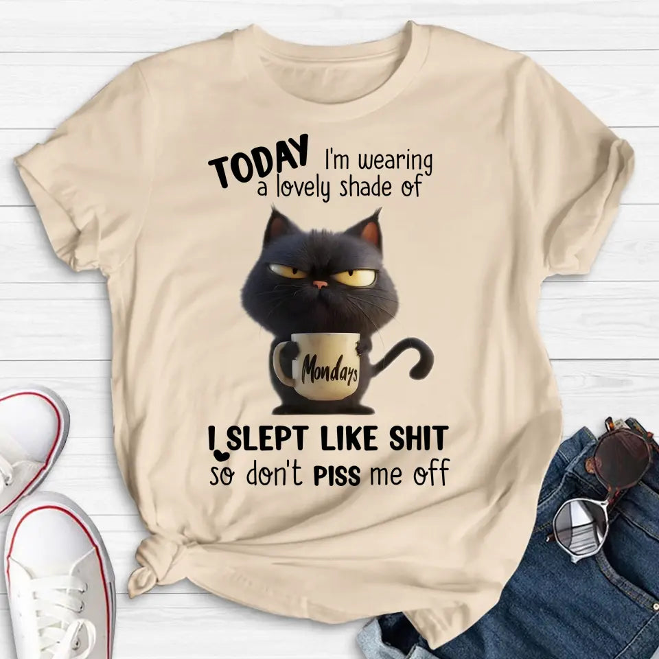 Personalized Grumpy Cat T-shirt/Long Sleeve/Sweatshirt/Hoodie - Gift Idea For Cat Lover/Mother/Friend - Today I'm Wearing A Lovely Shade Of