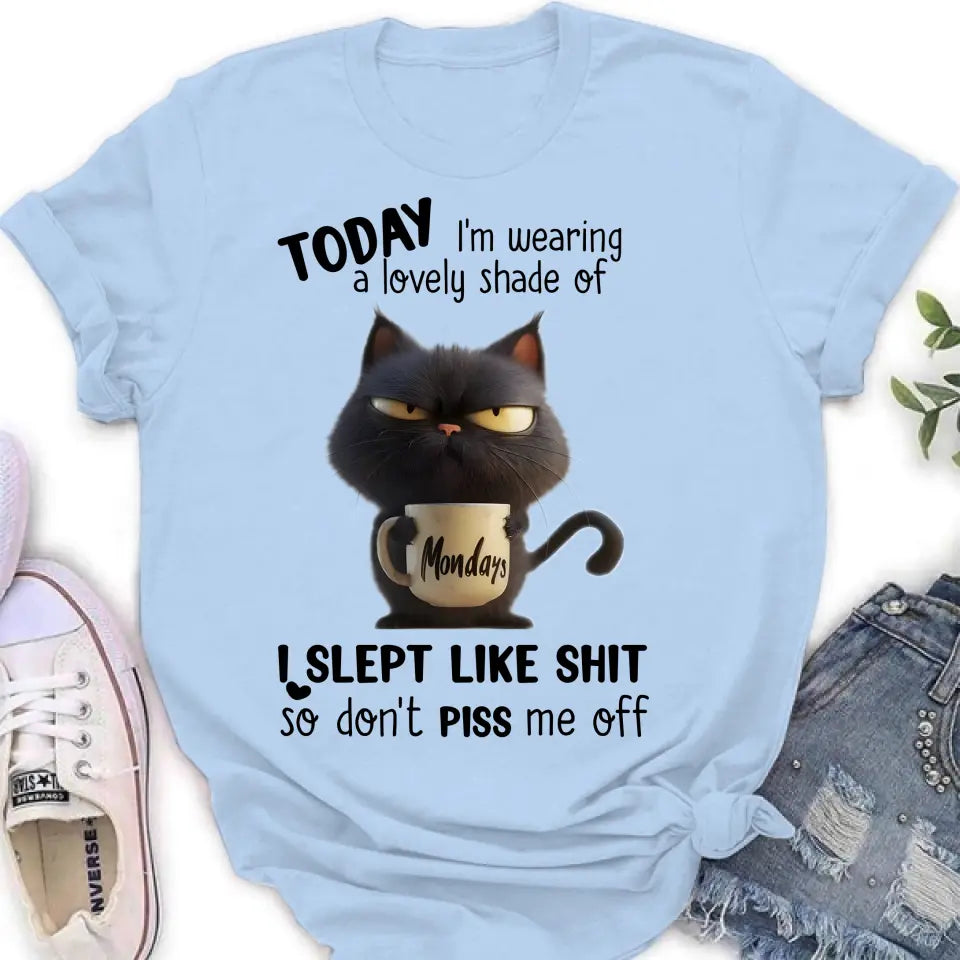 Personalized Grumpy Cat T-shirt/Long Sleeve/Sweatshirt/Hoodie - Gift Idea For Cat Lover/Mother/Friend - Today I'm Wearing A Lovely Shade Of