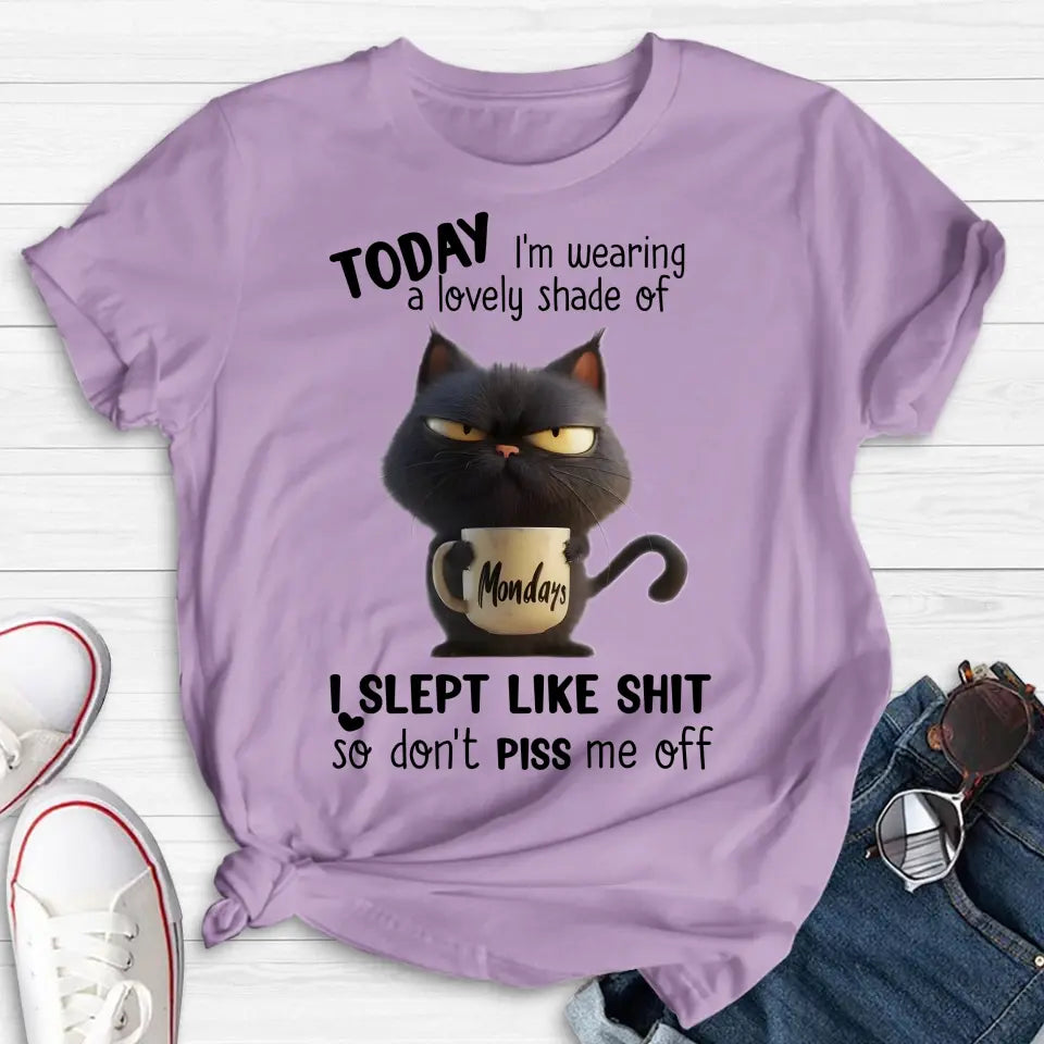 Personalized Grumpy Cat T-shirt/Long Sleeve/Sweatshirt/Hoodie - Gift Idea For Cat Lover/Mother/Friend - Today I'm Wearing A Lovely Shade Of