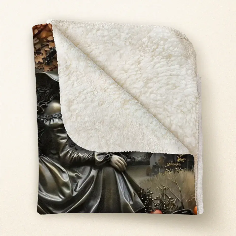 Personalized Witch Fleece Throw Blanket & Quilt - Halloween/Birthday Gift Idea For Friends, Witch Lovers
