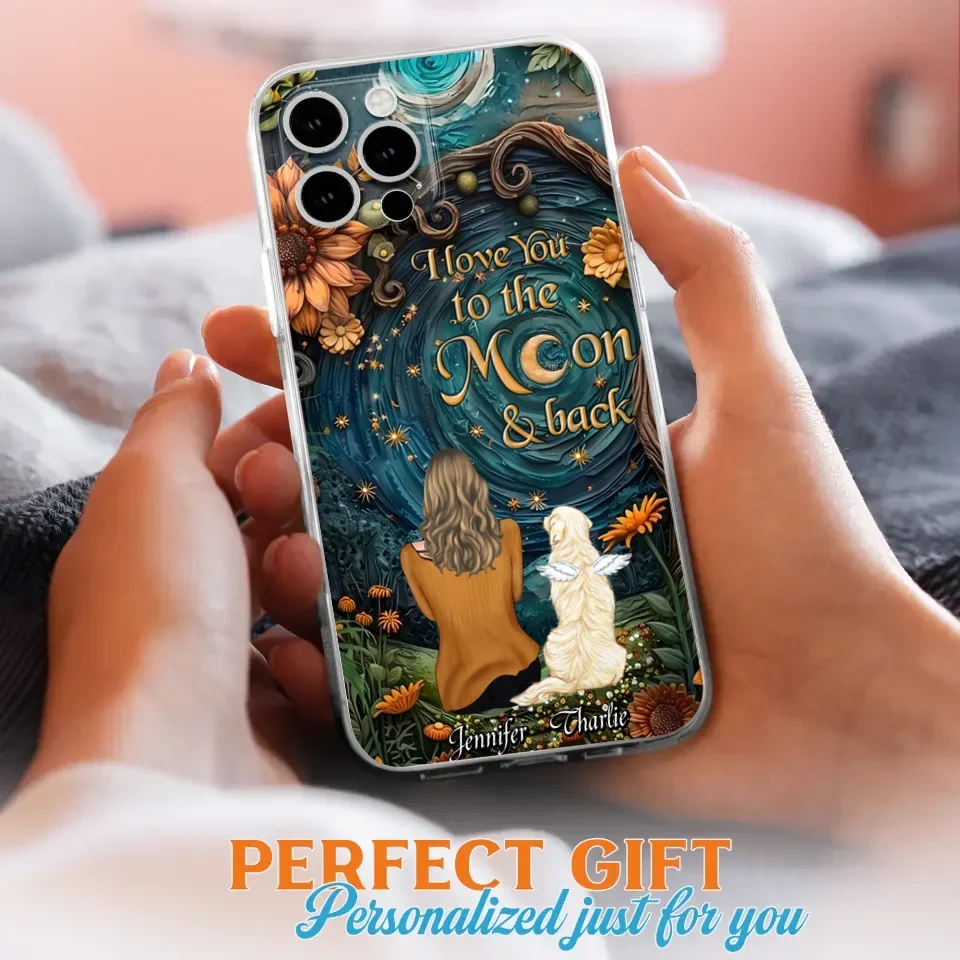 Personalized Galaxy Night Phone Case - Gift Idea For Pet Owner - Case For iPhone/Samsung - I Love You To The Moon & Back