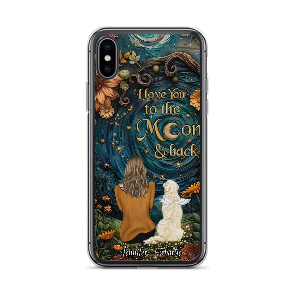 Personalized Galaxy Night Phone Case - Gift Idea For Pet Owner - Case For iPhone/Samsung - I Love You To The Moon & Back