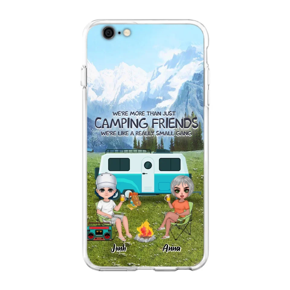 Custom Personalized Mountain Camping Friends Phone Case - Upto 8 People - Best Gift For Camping Lovers - Case For iPhone And Samsung