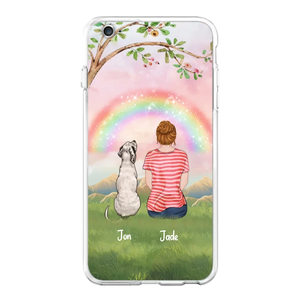 Custom Personalized Dog Mom/Dog Dad Phone Case - Man/Woman/Couple With Upto 4 Dogs - Best Gift Idea For Dog Lovers - Case For iPhone, Samsung and Xiaomi