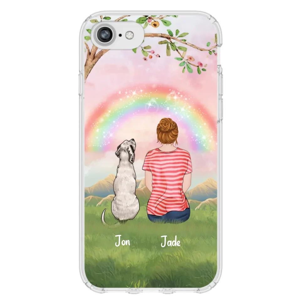 Custom Personalized Dog Mom/Dog Dad Phone Case - Man/Woman/Couple With Upto 4 Dogs - Best Gift Idea For Dog Lovers - Case For iPhone, Samsung and Xiaomi