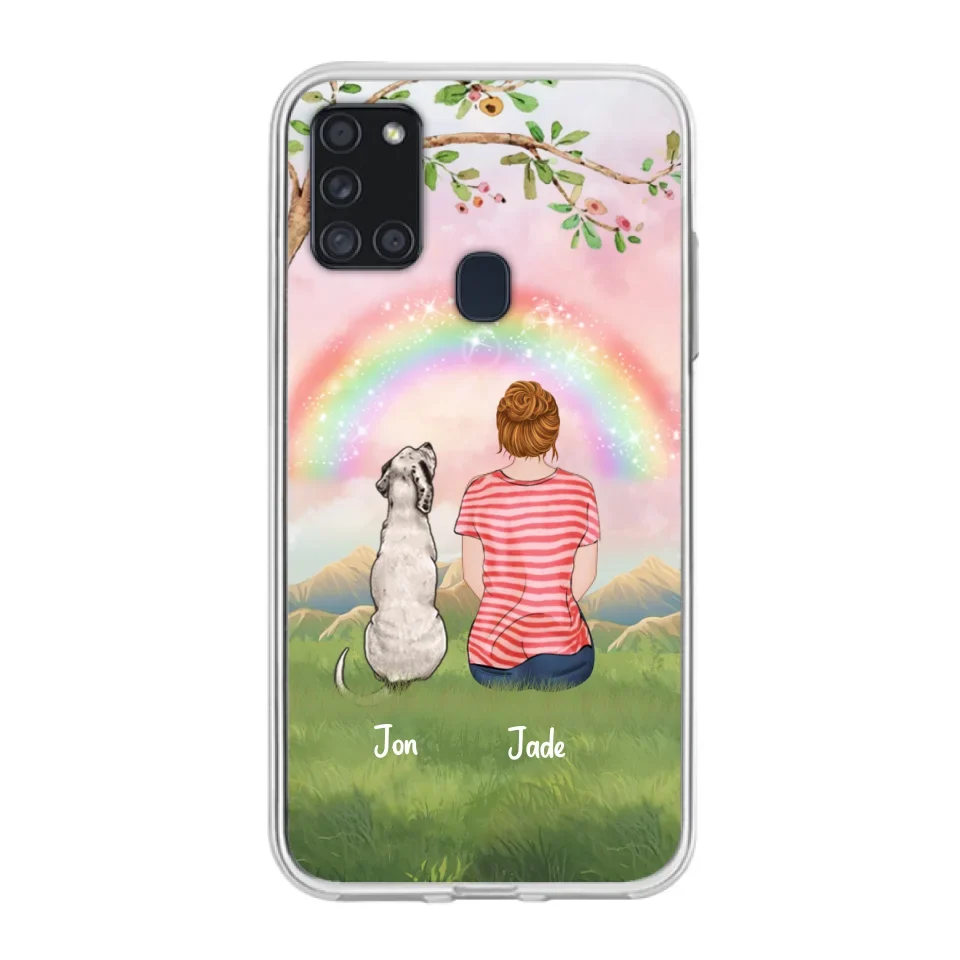 Custom Personalized Dog Mom/Dog Dad Phone Case - Man/Woman/Couple With Upto 4 Dogs - Best Gift Idea For Dog Lovers - Case For iPhone, Samsung and Xiaomi