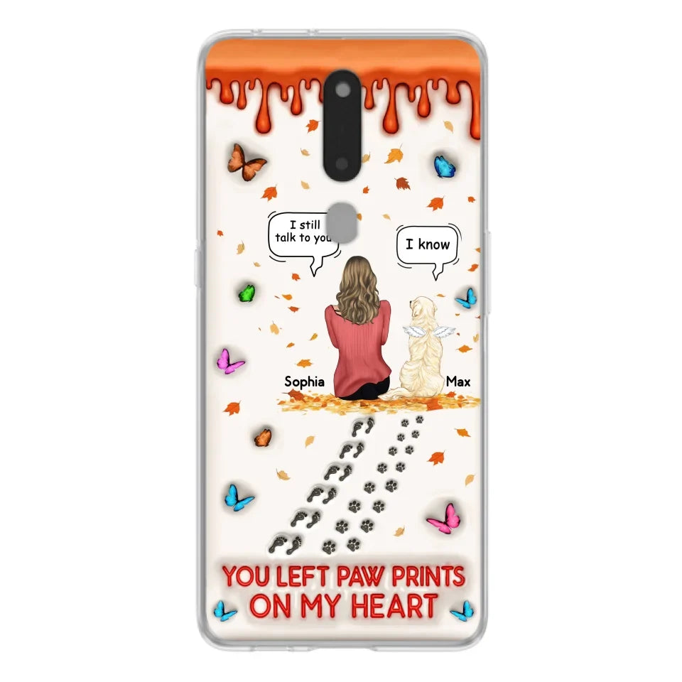 Custom Personalized Memorial Dog Phone Case - Memorial Gift Idea For Pet Lover - Case For Xiaomi/ Oppo/ Huawei - You Left Paw Prints On My Heart