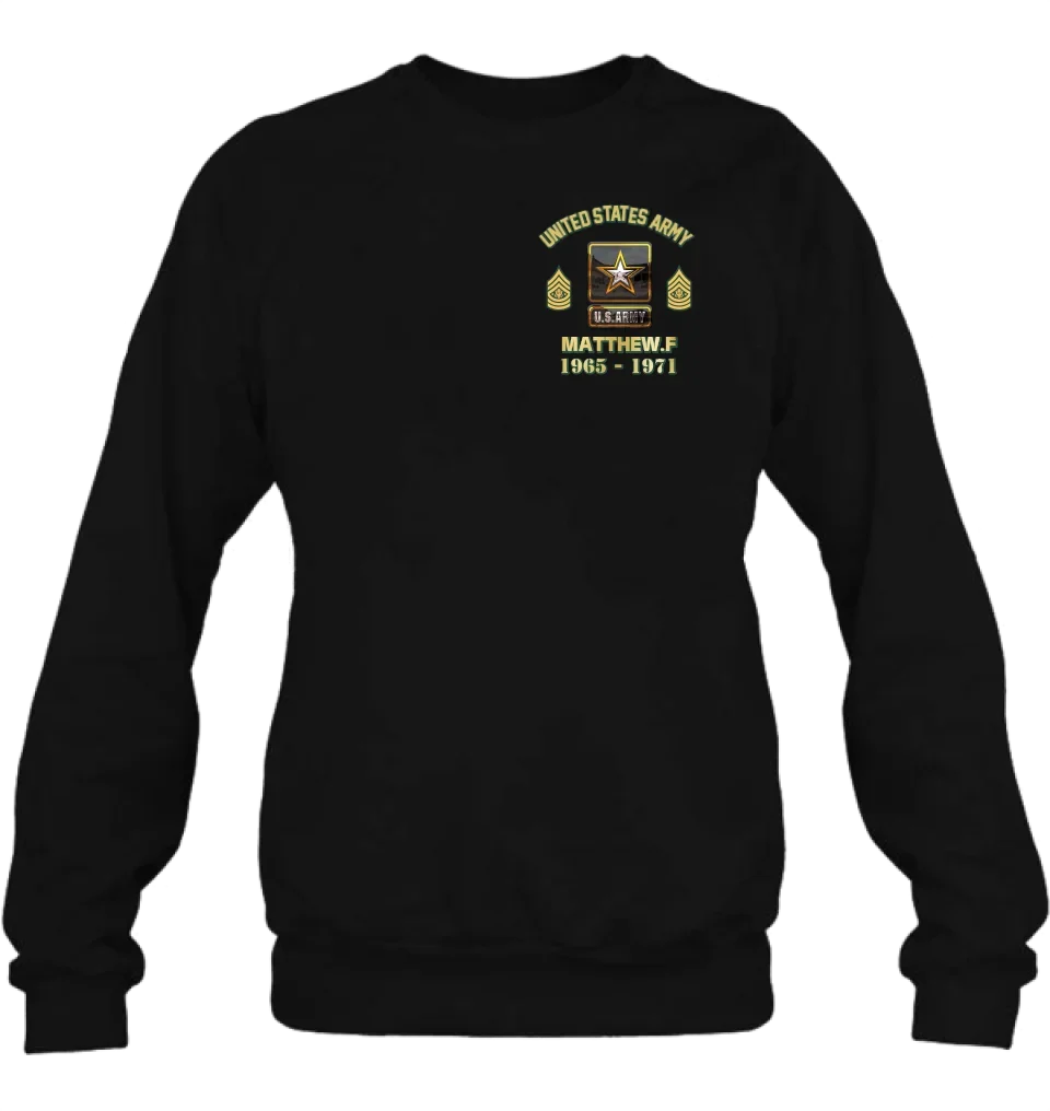 Personalized Veteran Shirt/Hoodie - Gift Idea for Veteran - Custom Name Logo Rank