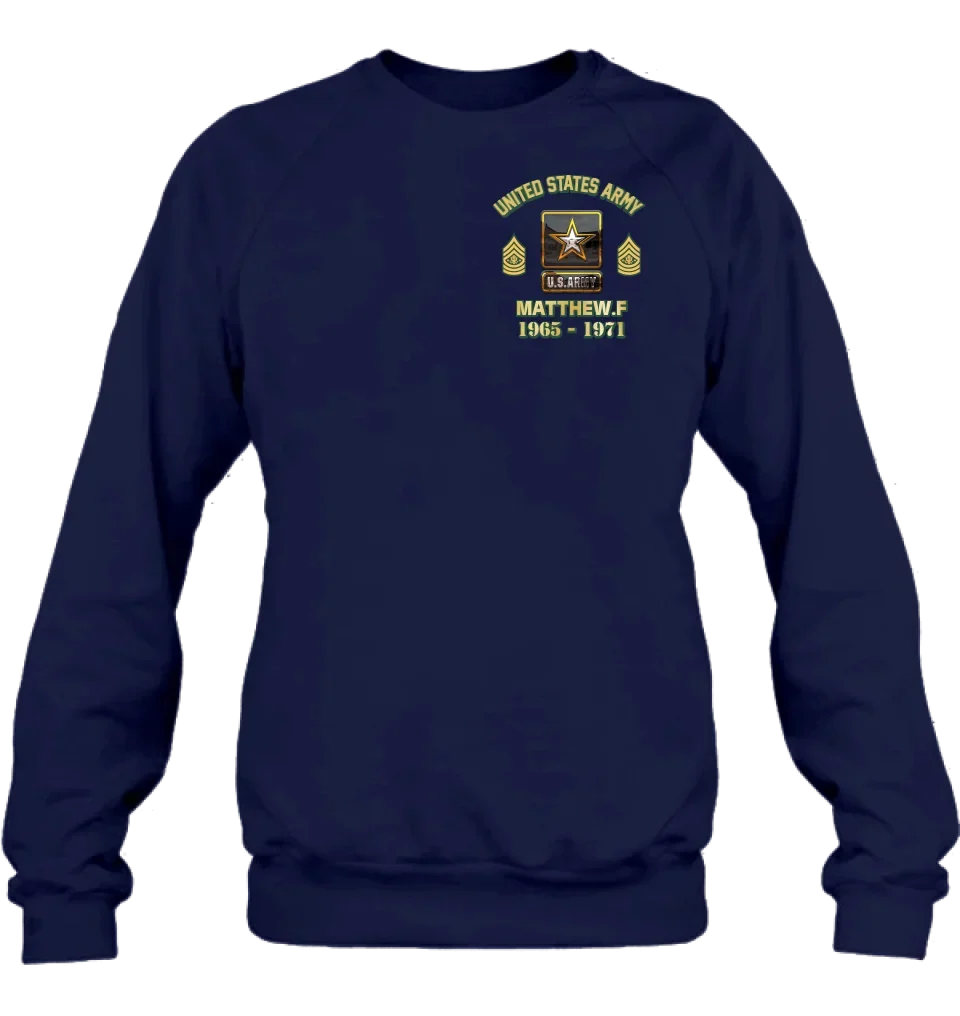 Personalized Veteran Shirt/Hoodie - Gift Idea for Veteran - Custom Name Logo Rank