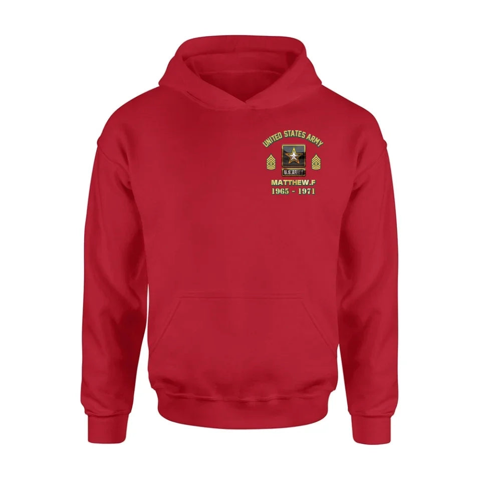 Personalized Veteran Shirt/Hoodie - Gift Idea for Veteran - Custom Name Logo Rank
