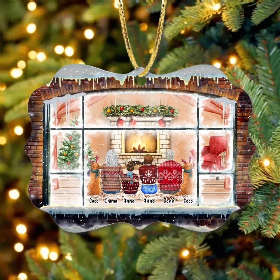 Personalized Family Wooden Ornament - Christmas Gift Idea For Family/Couple/Pet Lover