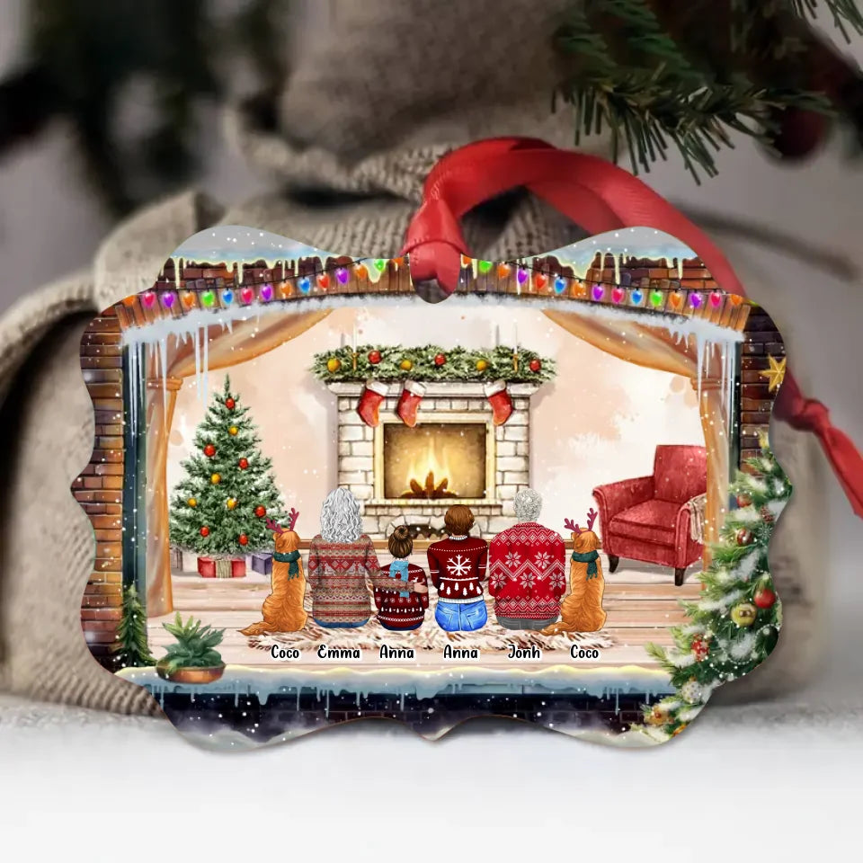 Personalized Family Wooden Ornament - Christmas Gift Idea For Family/Couple/Pet Owner