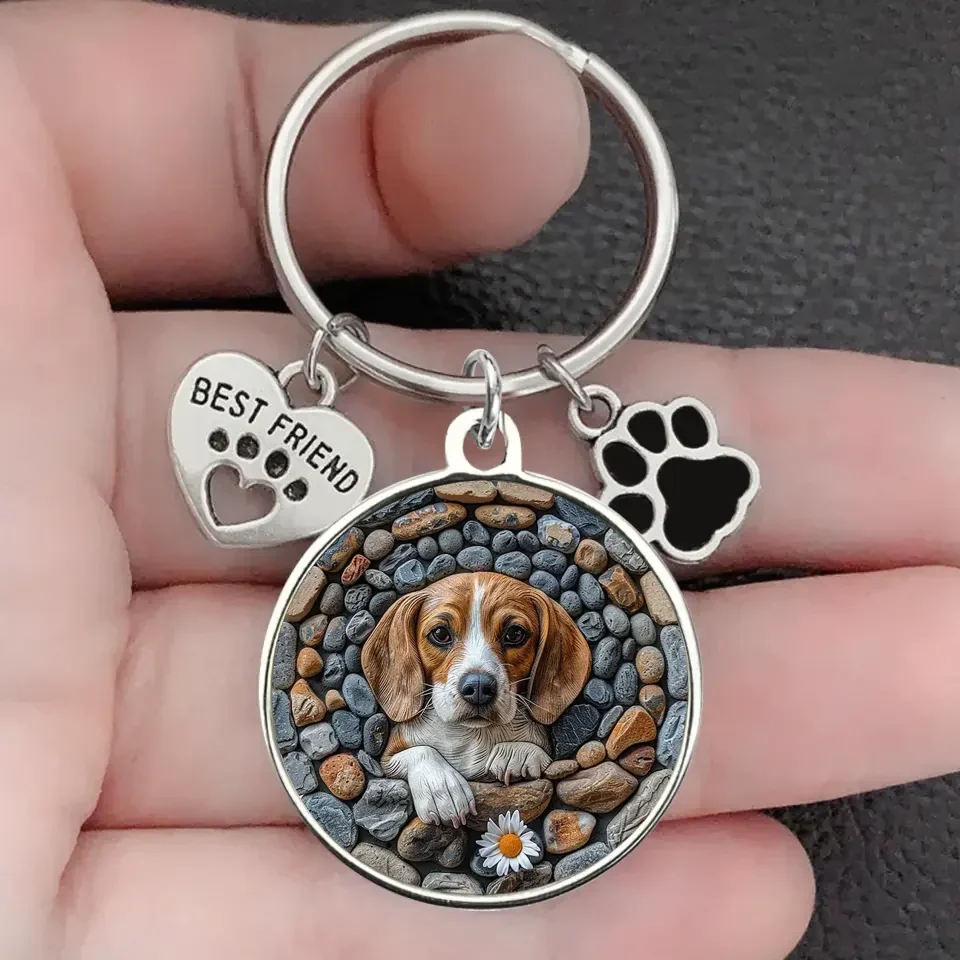 Personalized Dog Breed Keychain Pet Charm Key Ornaments - Gift for Dog Lovers