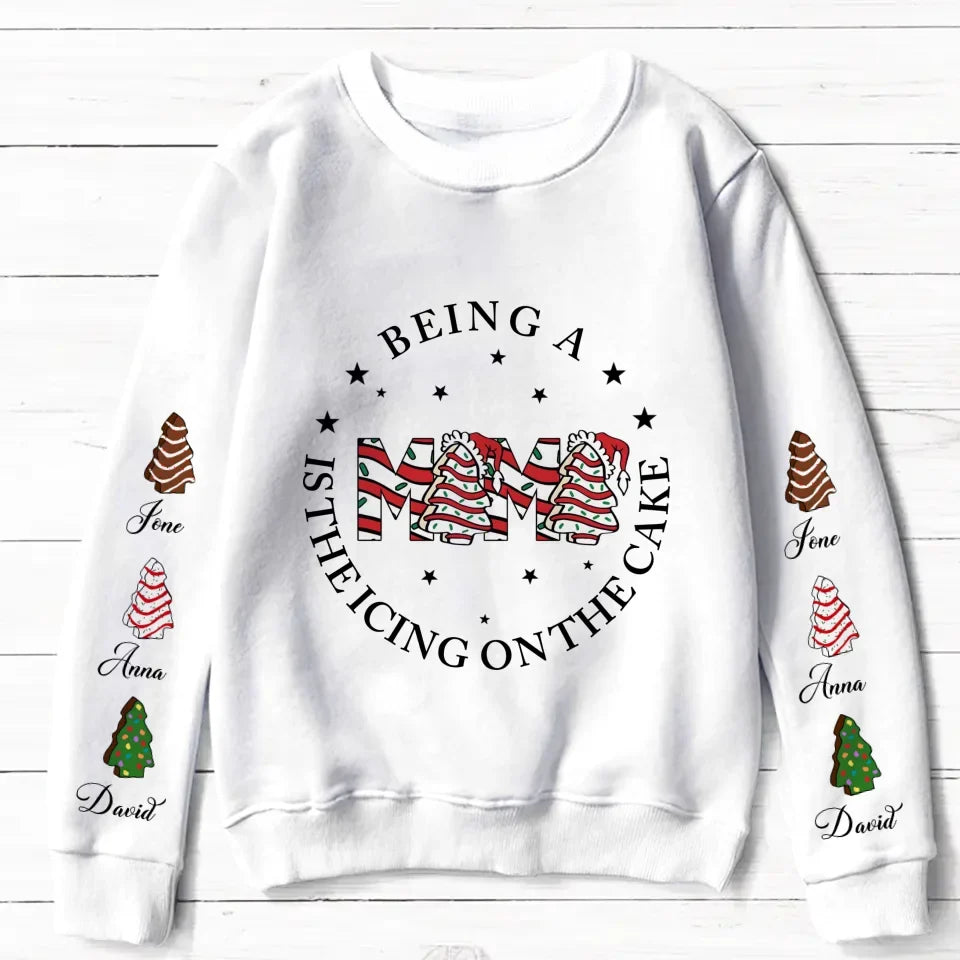 Personalized Mama AOP Sweater - Up to 6 Kids - Christmas Gift Idea For Mother - Being A Mama Is The Icing On The Cake
