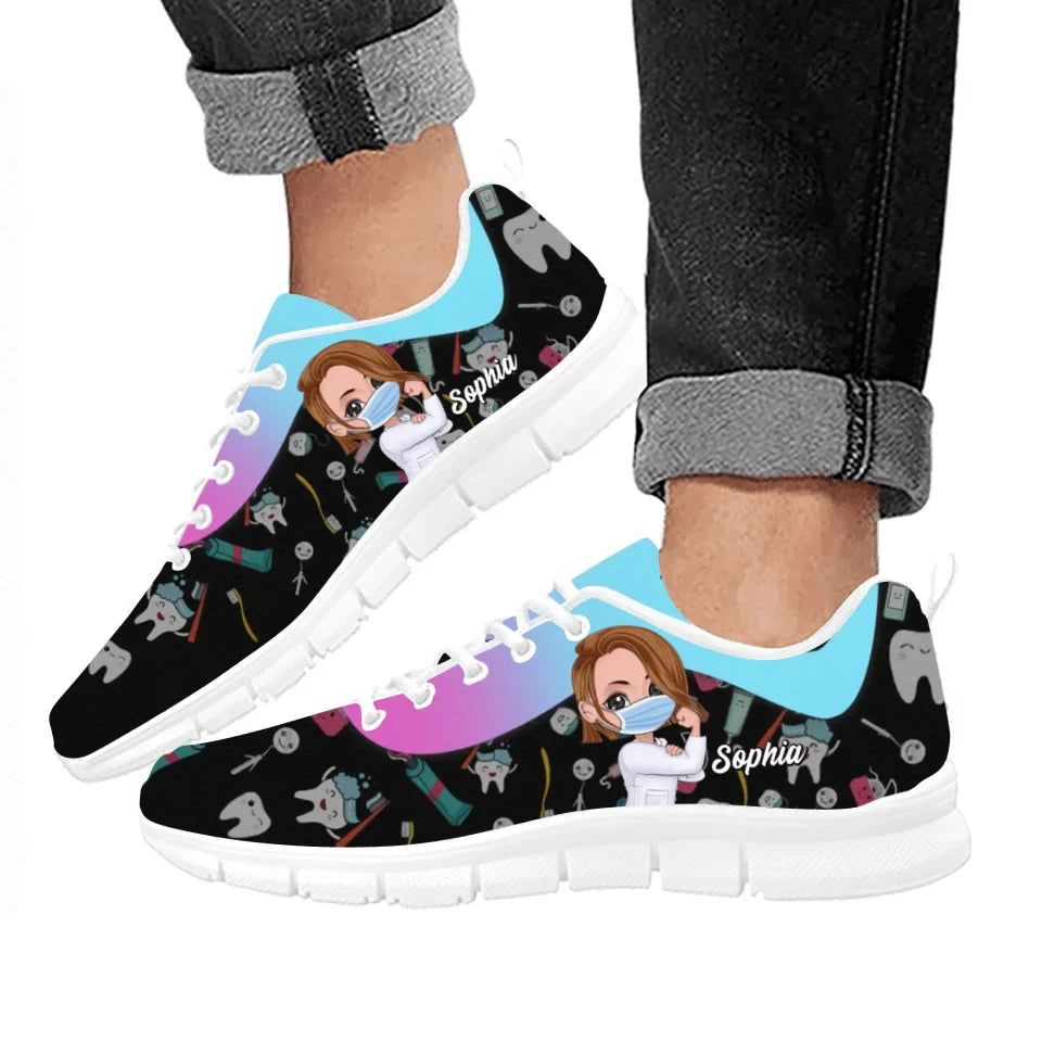 Personalized Dental Gift Shoes - Perfect Gift for Dentists - Black Background