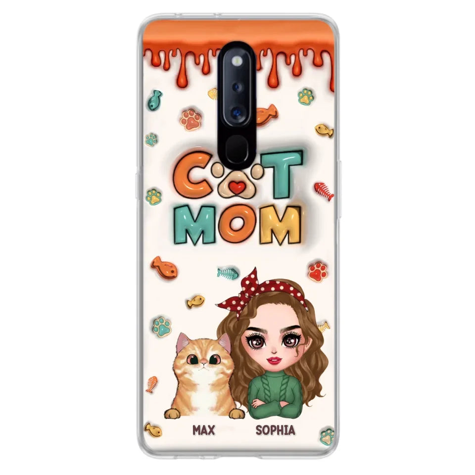 Personalized Cat Mom Phone Case - Christmas Gift Idea For Cat Lover - Up to 4 Cats - Oppo/ Xiaomi/ Huawei