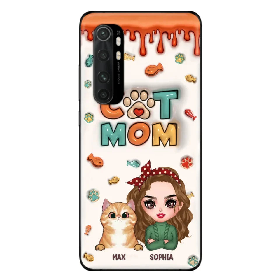 Personalized Cat Mom Phone Case - Christmas Gift Idea For Cat Lover - Up to 4 Cats - Oppo/ Xiaomi/ Huawei